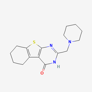 2-(Piperidin-1-ylmethyl)-5,6,7,8-tetrahydrobenzo[4,5]thieno[2,3-d]pyrimidin-4(3H)-one chemical structure (CAS 20886-96-8)