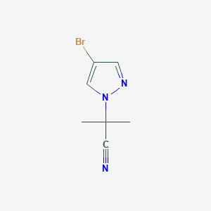 2-(4-Bromo-1H-pyrazol-1-yl)-2-methylpropanenitrile chemical structure (CAS 2088840-42-8)