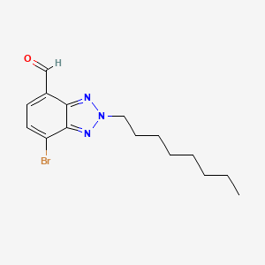 7-Bromo-2-octyl-2H-benzo[d][1,2,3]triazole-4-carbaldehyde chemical structure (CAS 2089233-96-3)