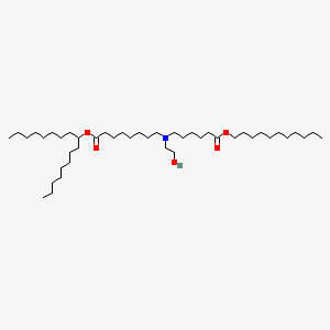 Heptadecan-9-yl 8-((2-hydroxyethyl)(6-oxo-6-(undecyloxy)hexyl)amino)octanoate chemical structure (CAS 2089251-47-6)