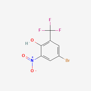 4-Bromo-2-nitro-6-(trifluoromethyl)phenol chemical structure (CAS 2089255-50-3)