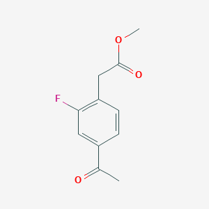 Methyl 2-(4-acetyl-2-fluorophenyl)acetate chemical structure (CAS 2089292-03-3)