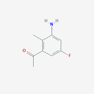 1-(3-Amino-5-fluoro-2-methylphenyl)ethanone chemical structure (CAS 2089292-11-3)