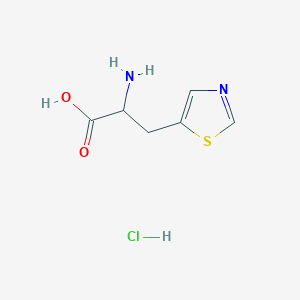 2-Amino-3-(thiazol-5-yl)propanoic acid hydrochloride chemical structure (CAS 2089292-64-6)