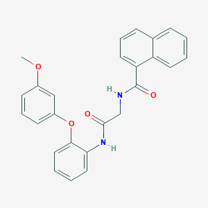 N-(2-((2-(3-Methoxyphenoxy)phenyl)amino)-2-oxoethyl)-1-naphthamide chemical structure (CAS 2089314-64-5)