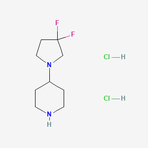 4-(3,3-Difluoropyrrolidin-1-yl)piperidine dihydrochloride chemical structure (CAS 2089315-11-5)