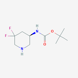 tert-Butyl (R)-(5,5-difluoropiperidin-3-yl)carbamate chemical structure (CAS 2089320-98-7)