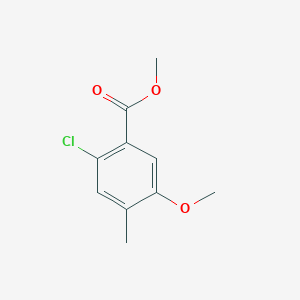Methyl 2-chloro-5-methoxy-4-methylbenzoate chemical structure (CAS 2089325-10-8)