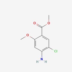 Methyl 4-amino-5-chloro-2-methoxybenzoate chemical structure (CAS 20896-27-9)