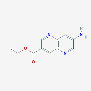 Ethyl 7-amino-1,5-naphthyridine-3-carboxylate chemical structure (CAS 2089648-55-3)