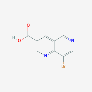 8-Bromo-1,6-naphthyridine-3-carboxylic acid chemical structure (CAS 2089649-21-6)