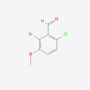 2-Bromo-6-chloro-3-methoxybenzaldehyde chemical structure (CAS 2089650-49-5)