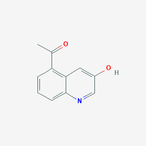 1-(3-Hydroxyquinolin-5-yl)ethan-1-one chemical structure (CAS 2089651-70-5)