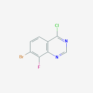 7-Bromo-4-chloro-8-fluoroquinazoline chemical structure (CAS 2089651-77-2)