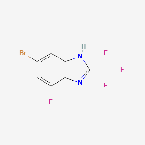 5-Bromo-7-fluoro-2-(trifluoromethyl)-1H-benzo[d]imidazole chemical structure (CAS 2089920-05-6)