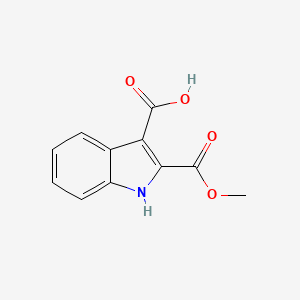 2-(Methoxycarbonyl)-1H-indole-3-carboxylic acid chemical structure (CAS 2089967-49-5)
