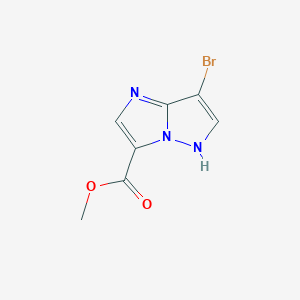 methyl 7-bromo-1H-imidazo[1,2-b]pyrazole-3-carboxylate chemical structure (CAS 2090040-33-6)