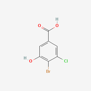 4-Bromo-3-chloro-5-hydroxybenzoic acid chemical structure (CAS 2090128-99-5)