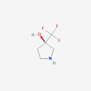 (R)-3-(Trifluoromethyl)pyrrolidin-3-ol chemical structure (CAS 2090167-69-2)