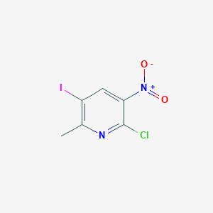 2-Chloro-5-iodo-6-methyl-3-nitropyridine chemical structure (CAS 2090253-99-7)