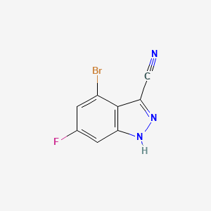 4-Bromo-6-fluoro-1H-indazole-3-carbonitrile chemical structure (CAS 2090378-79-1)