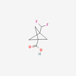 3-(difluoromethyl)bicyclo[1.1.1]pentane-1-carboxylic acid chemical structure (CAS 2090481-18-6)