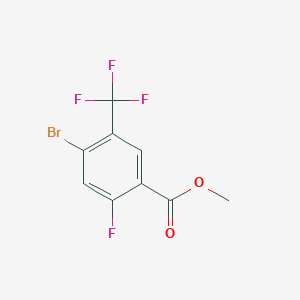 Methyl 4-bromo-2-fluoro-5-(trifluoromethyl)benzoate chemical structure (CAS 2090828-48-9)