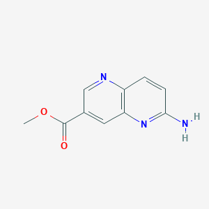 Methyl 6-amino-1,5-naphthyridine-3-carboxylate chemical structure (CAS 2090981-63-6)
