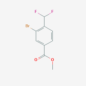 Methyl 3-bromo-4-(difluoromethyl)benzoate chemical structure (CAS 2091024-23-4)