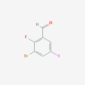 3-Bromo-2-fluoro-5-iodobenzaldehyde chemical structure (CAS 2091143-73-4)