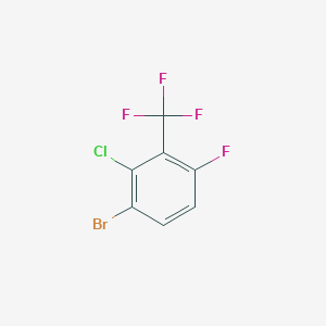 1-Bromo-2-chloro-4-fluoro-3-(trifluoromethyl)benzene chemical structure (CAS 2091146-38-0)