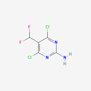 4,6-Dichloro-5-(difluoromethyl)pyrimidin-2-amine chemical structure (CAS 2091217-55-7)