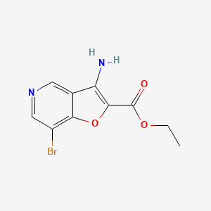 Ethyl 3-amino-7-bromofuro[3,2-c]pyridine-2-carboxylate chemical structure (CAS 2091217-61-5)