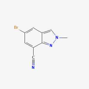 5-Bromo-2-methyl-2H-indazole-7-carbonitrile chemical structure (CAS 2091296-91-0)
