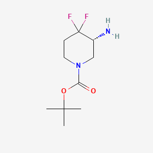 tert-Butyl (R)-3-amino-4,4-difluoropiperidine-1-carboxylate chemical structure (CAS 2091351-96-9)