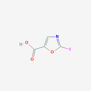 2-Iodooxazole-5-carboxylic acid chemical structure (CAS 2091353-25-0)