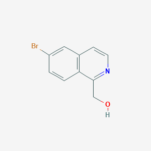 (6-Bromoisoquinolin-1-yl)methanol chemical structure (CAS 2091594-16-8)
