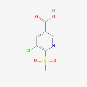 5-Chloro-6-(methylsulfonyl)nicotinic acid chemical structure (CAS 2091632-11-8)