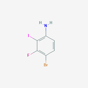 4-Bromo-3-fluoro-2-iodoaniline chemical structure (CAS 2091656-96-9)