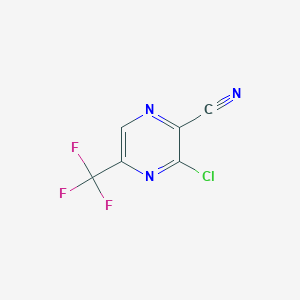 3-Chloro-5-(trifluoromethyl)pyrazine-2-carbonitrile chemical structure (CAS 2091672-48-7)