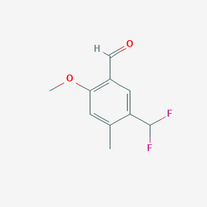 5-(Difluoromethyl)-2-methoxy-4-methylbenzaldehyde chemical structure (CAS 2091682-30-1)