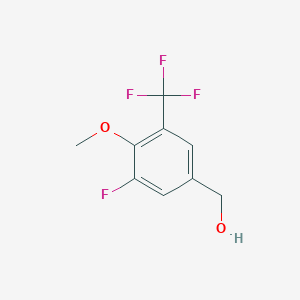 (3-Fluoro-4-methoxy-5-(trifluoromethyl)phenyl)methanol chemical structure (CAS 2091685-35-5)
