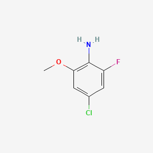 4-Chloro-2-fluoro-6-methoxyaniline chemical structure (CAS 2091692-00-9)