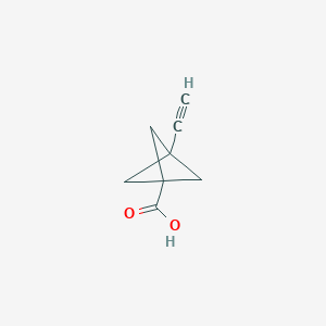3-Ethynylbicyclo[1.1.1]pentane-1-carboxylic acid chemical structure (CAS 2091699-63-5)