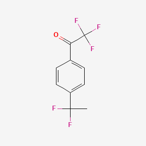 1-(4-(1,1-Difluoroethyl)phenyl)-2,2,2-trifluoroethan-1-one chemical structure (CAS 2091735-09-8)