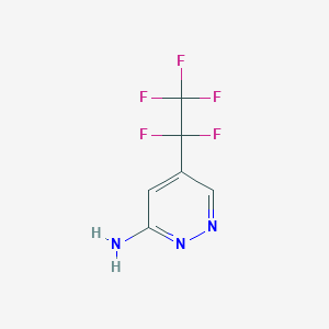 5-(Perfluoroethyl)pyridazin-3-amine chemical structure (CAS 2091845-26-8)