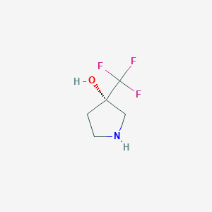 (S)-3-(Trifluoromethyl)pyrrolidin-3-ol chemical structure (CAS 2091880-51-0)
