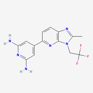 4-(2-Methyl-3-(2,2,2-trifluoroethyl)-3H-imidazo[4,5-b]pyridin-5-yl)pyridine-2,6-diamine chemical structure (CAS 2091883-59-7)