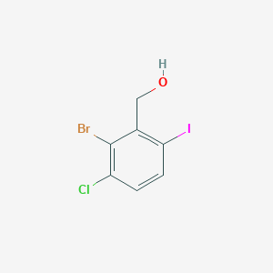 (2-Bromo-3-chloro-6-iodophenyl)methanol chemical structure (CAS 2091949-41-4)
