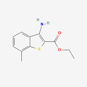 Ethyl 3-amino-7-methylbenzo[b]thiophene-2-carboxylate chemical structure (CAS 2092140-45-7)